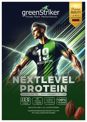 NextLevel Protein – Pflanzliches Proteinpulver Schoko Dattel | GreenStriker